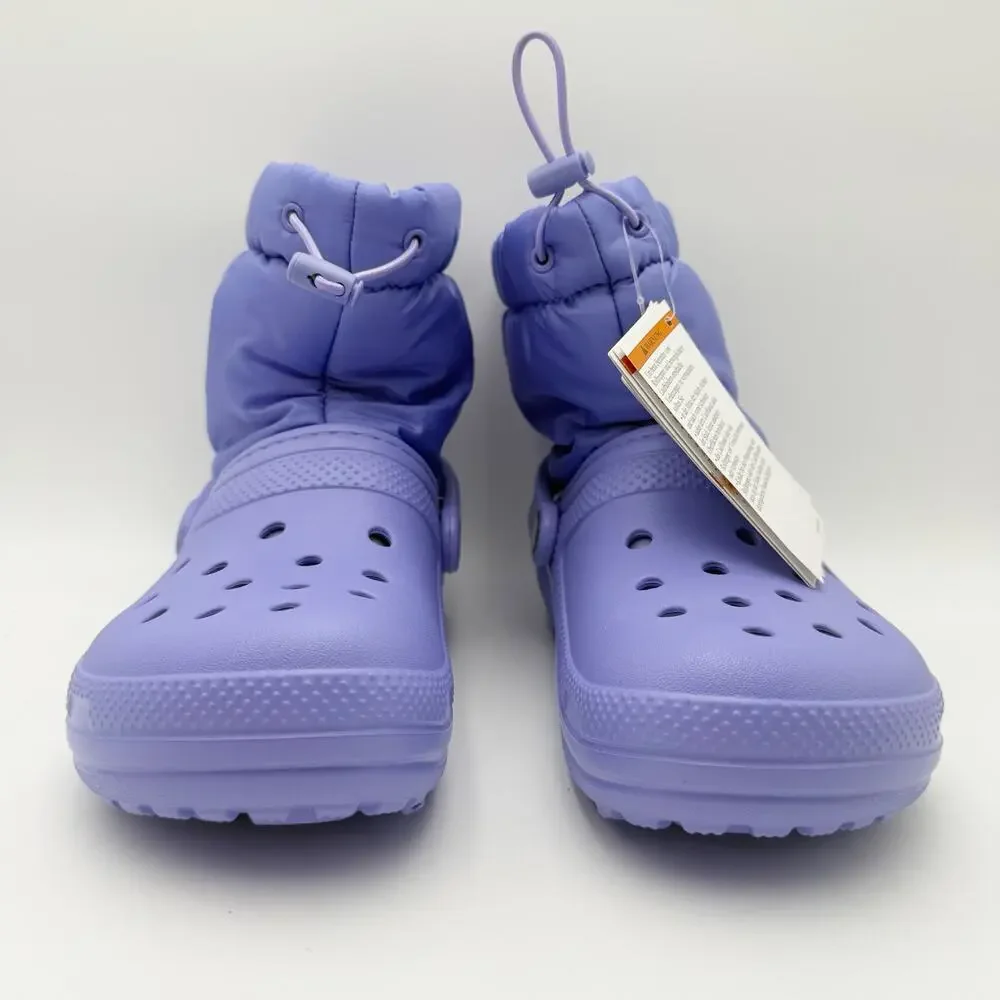 Crocs Womens Classic Lined Neo Puff Boots Size 6 Purple NWT